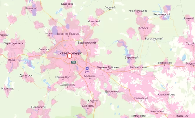 Зона покрытия Мегафон в городе Ханты-Мансийск и области 